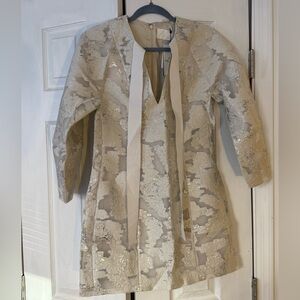 H&M Conscious jacquard cream dress